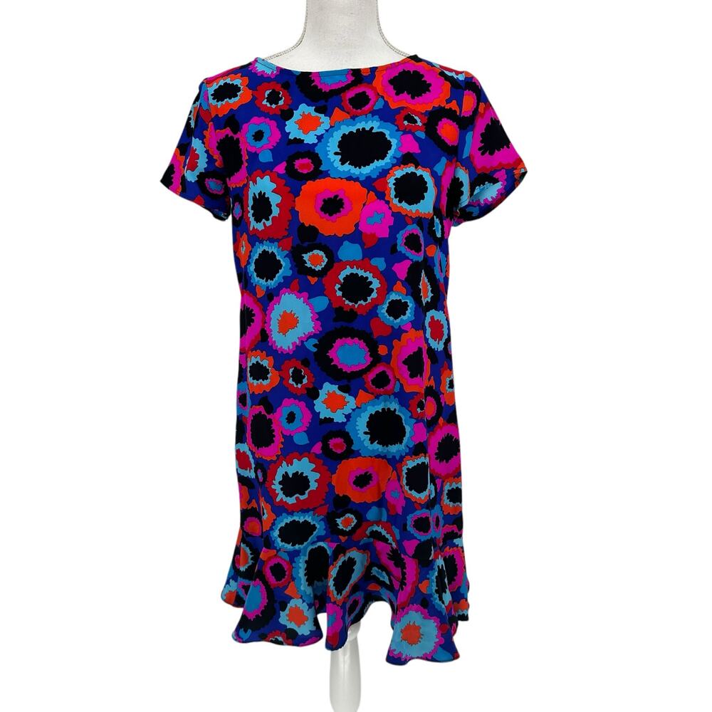 Alice & Trixi Colorful Floral Silk Shift Dress Sz Small